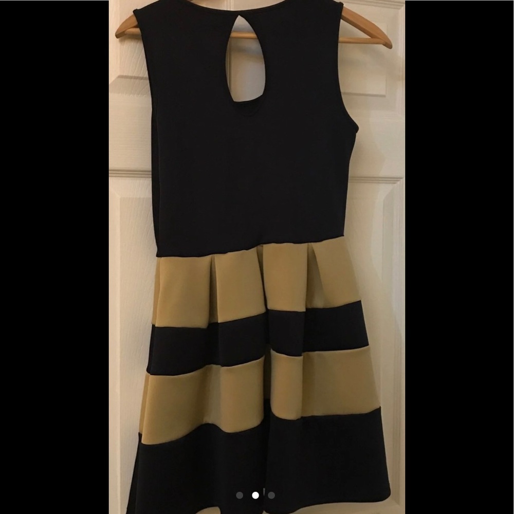 New Never worn. Navy Blue and Tan dress